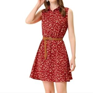 Nwt Allegra k Red Floral Sleeveless Dress